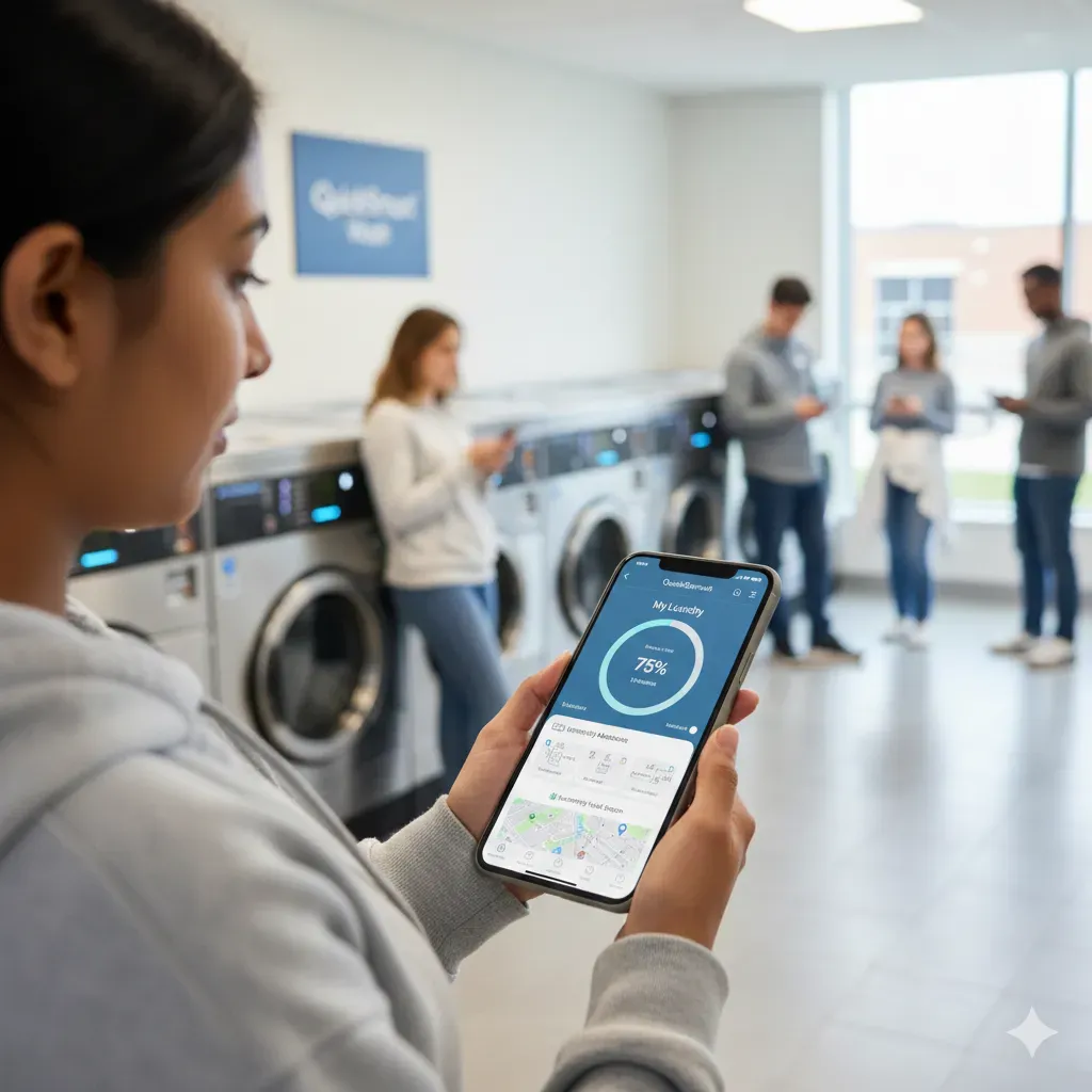 sustainable laundry operations in a commercial laundry facility